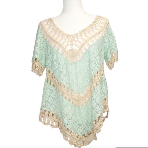 Women's Umgee Bohemian  Teal lace with Crochet‎ trim - Picture 1 of 3